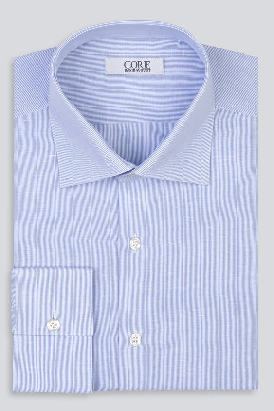 Cotton / Linen - Blue Pencil Stripe