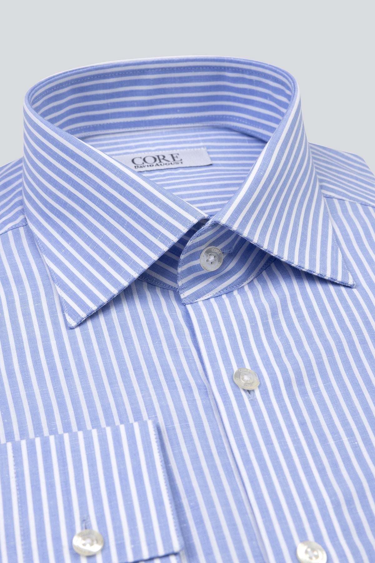 Cotton / Linen - Blue White Stripe