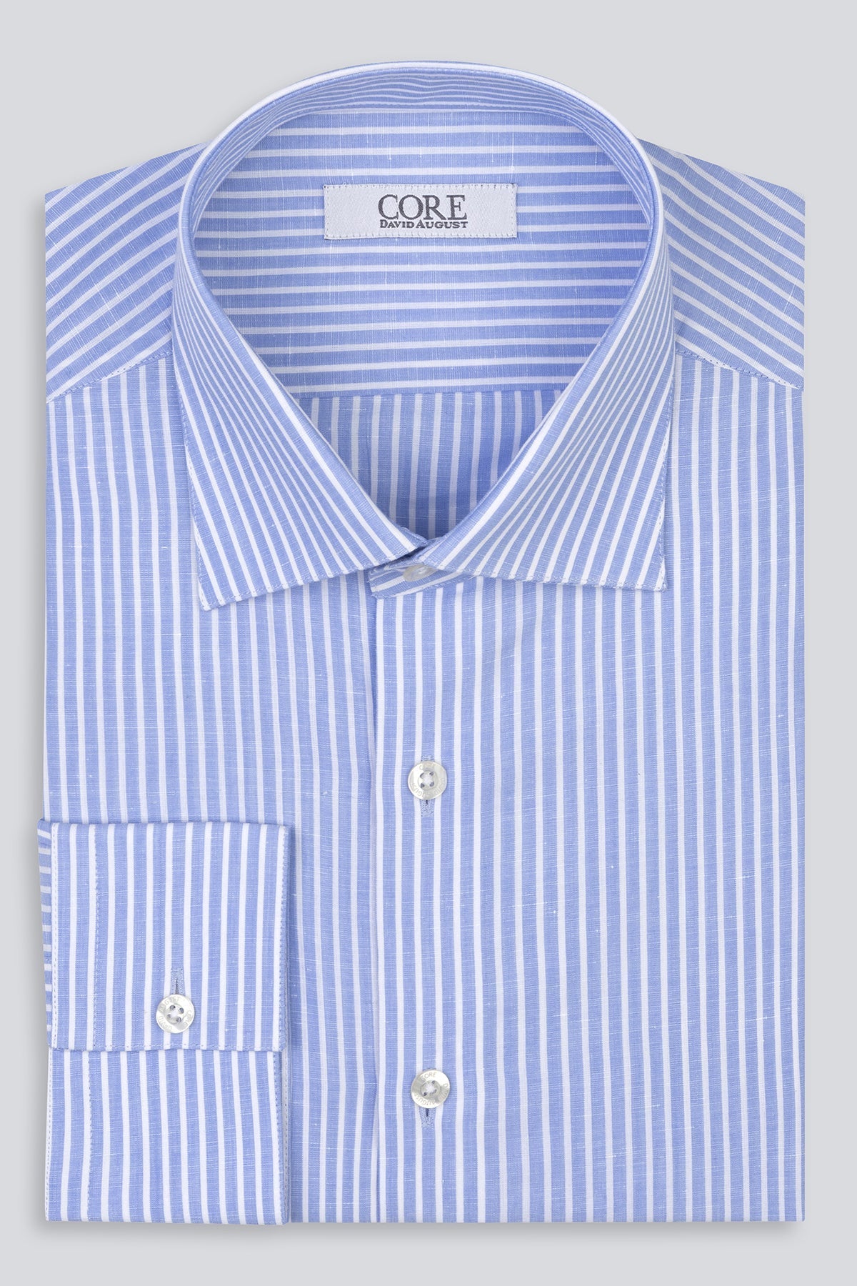 Cotton / Linen - Blue White Stripe