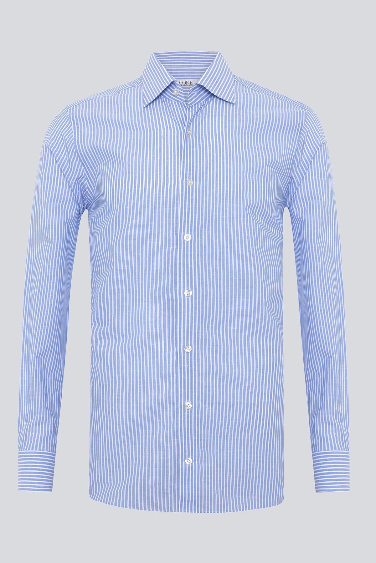 Cotton / Linen - Blue White Stripe