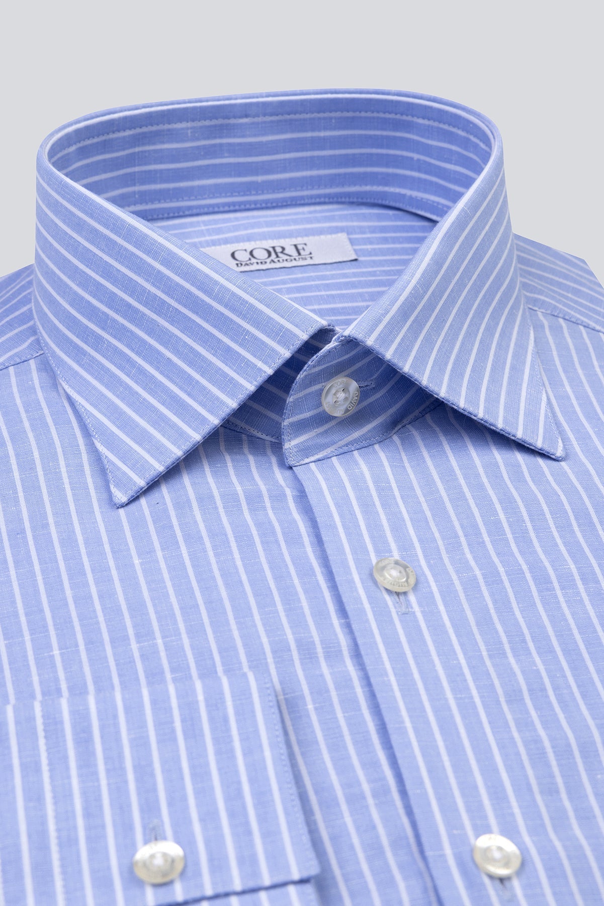 Cotton / Linen - Blue Stripe