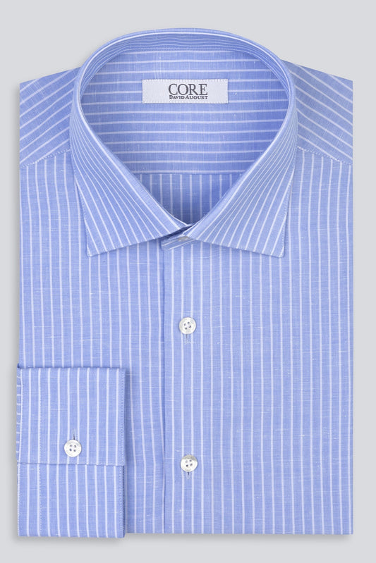 Cotton / Linen - Blue Stripe