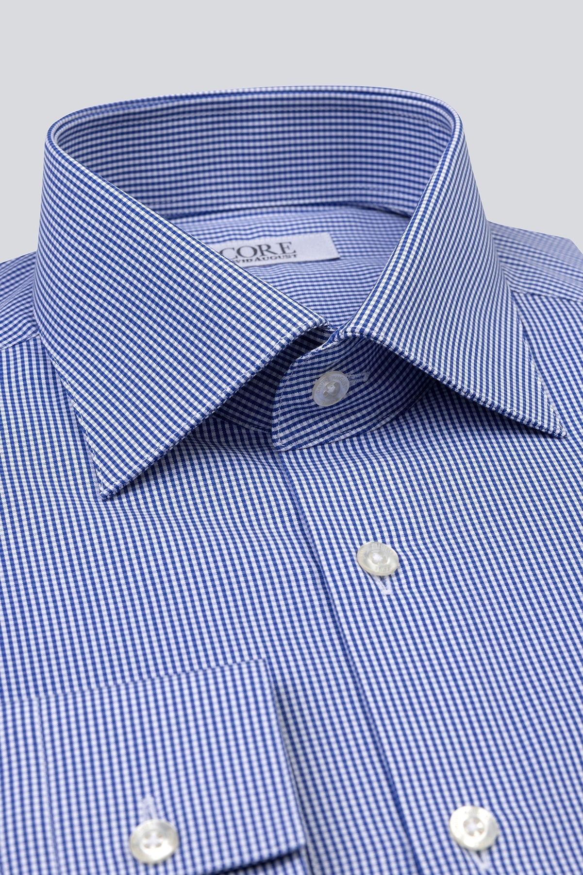 Non-Iron Poplin YD - Blue Small Check