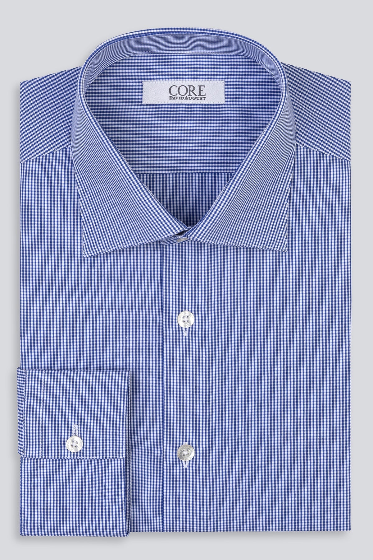 Non-Iron Poplin YD - Blue Small Check