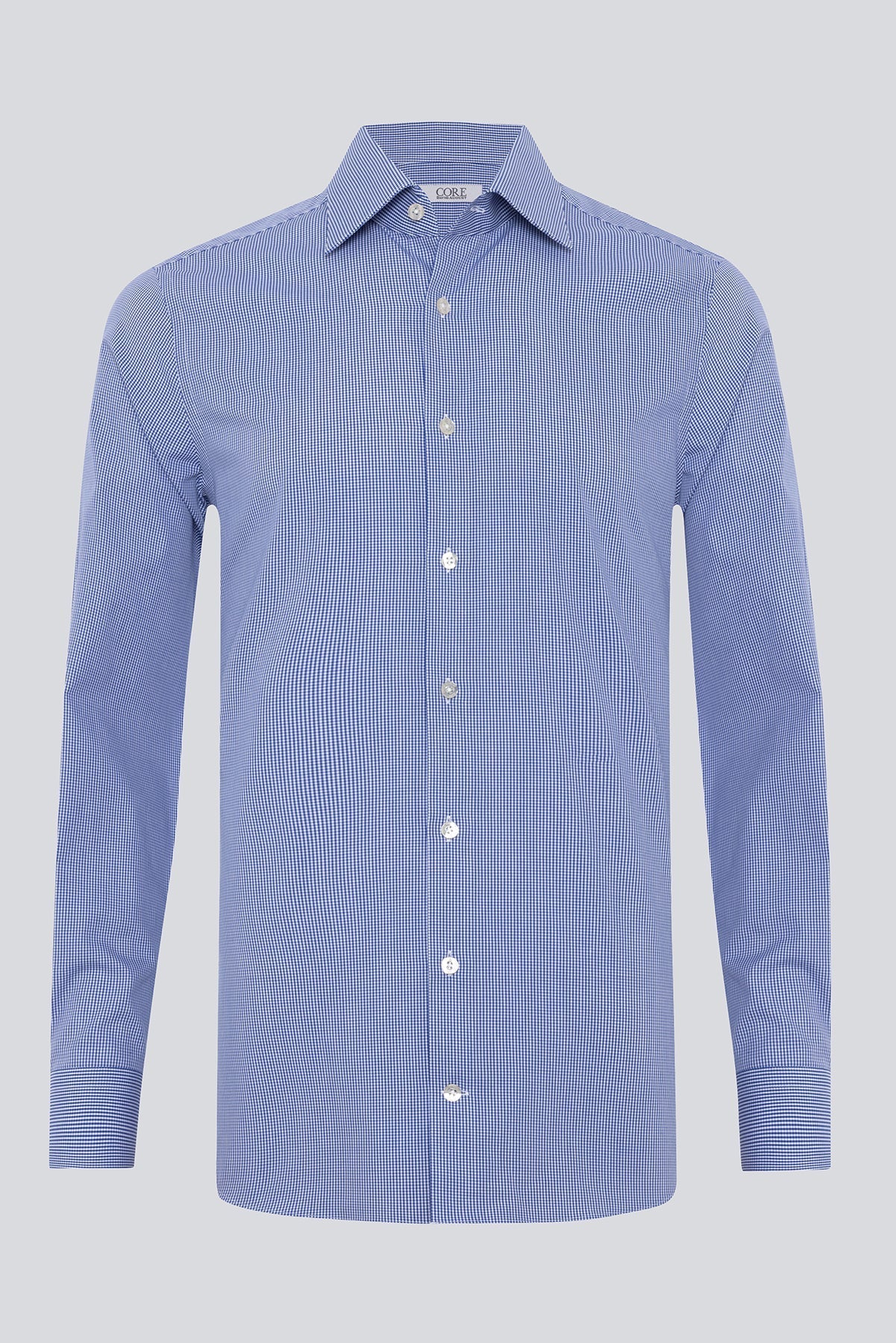 Non-Iron Poplin YD - Blue Small Check