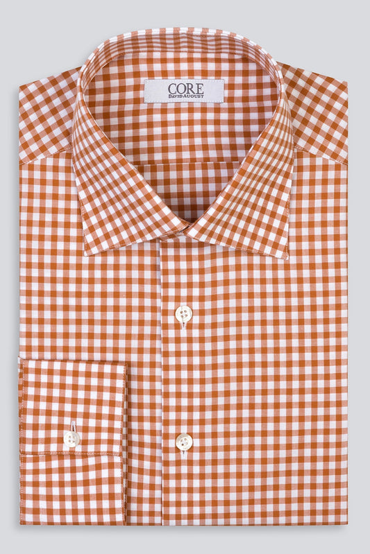 Amelia Organic, Soktas - Orange / White Check